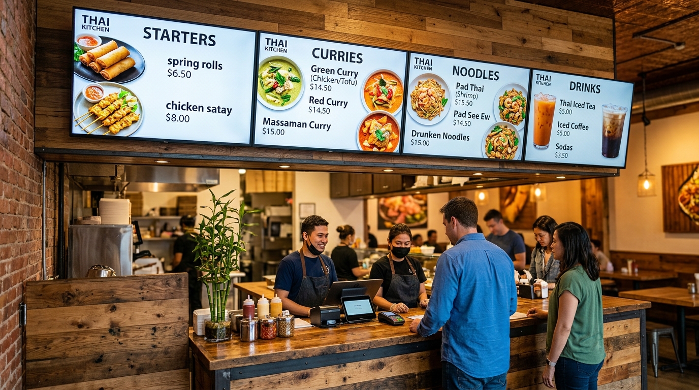 จอ LED สำหรับร้านอาหารเครือ: ยกระดับแบรนด์ เพิ่มยอดขาย