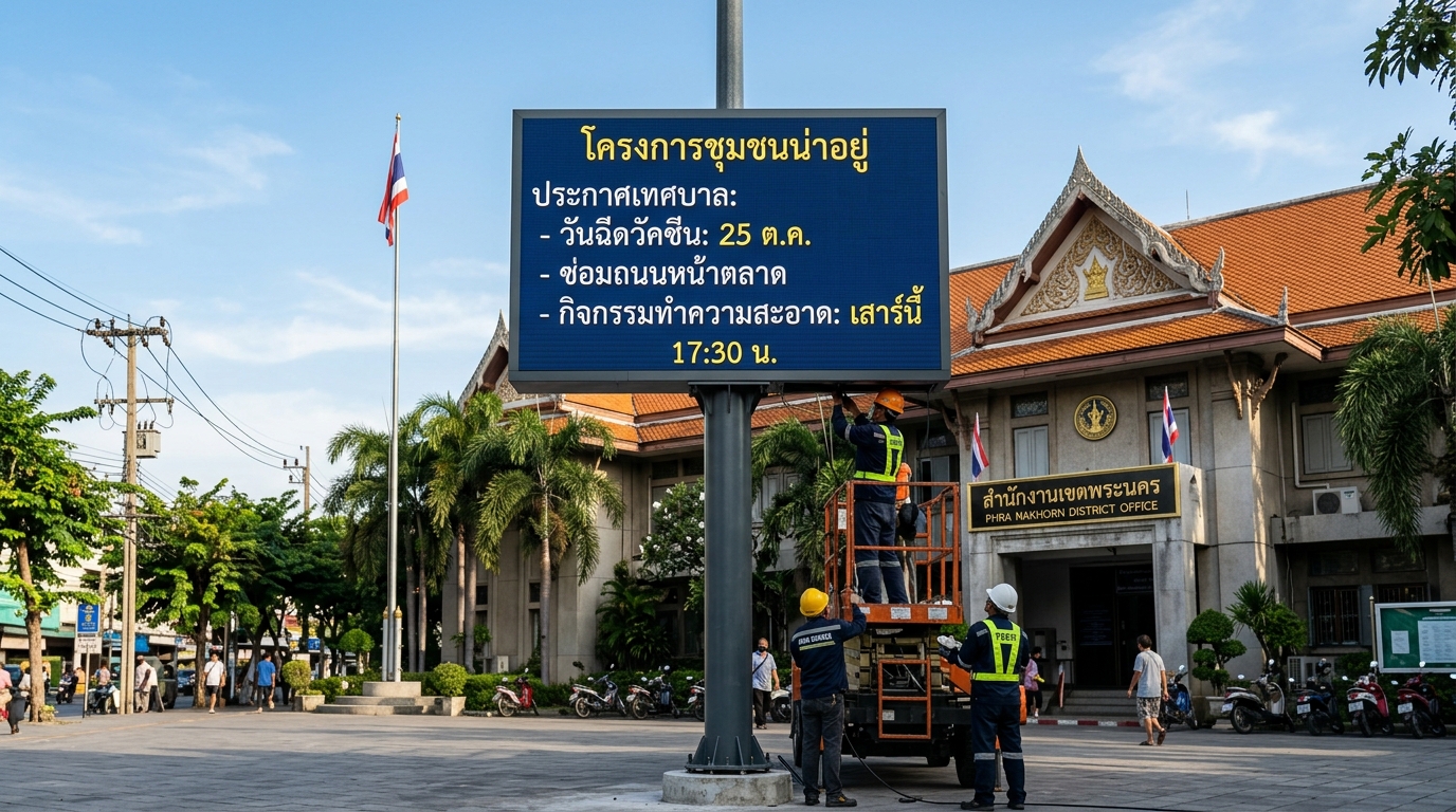 ติดตั้งจอ LED Outdoor หน้าที่ทำการ อบต./เทศบาล 2026